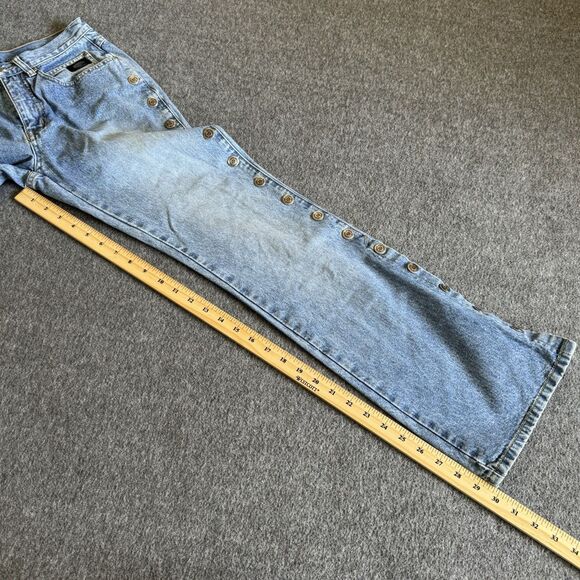 Vtg Y2K Harley Davidson Womens Side Snap Legs Boot Cut Biker Jeans - Picture 13 of 14